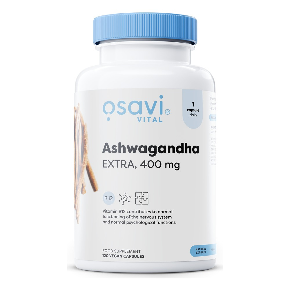 Osavi Ashwagandha Extra 400mg with Vitamin B12 for Stress and Fatigue 120 Capsules