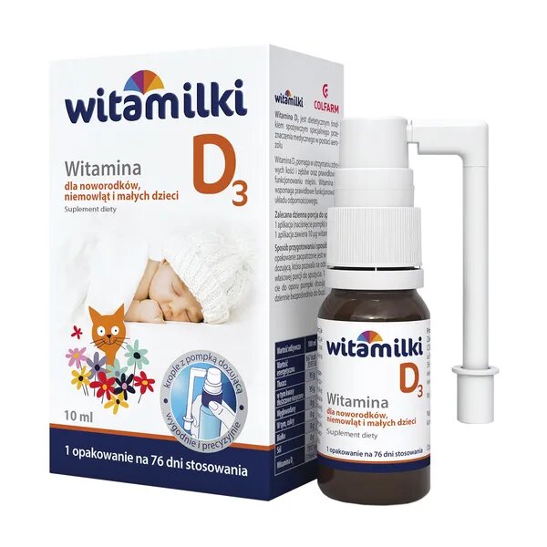 Colfarm Witamilki Witamina D3 w Aerozolu dla Noworodków Niemowląt i Dzieci 10ml