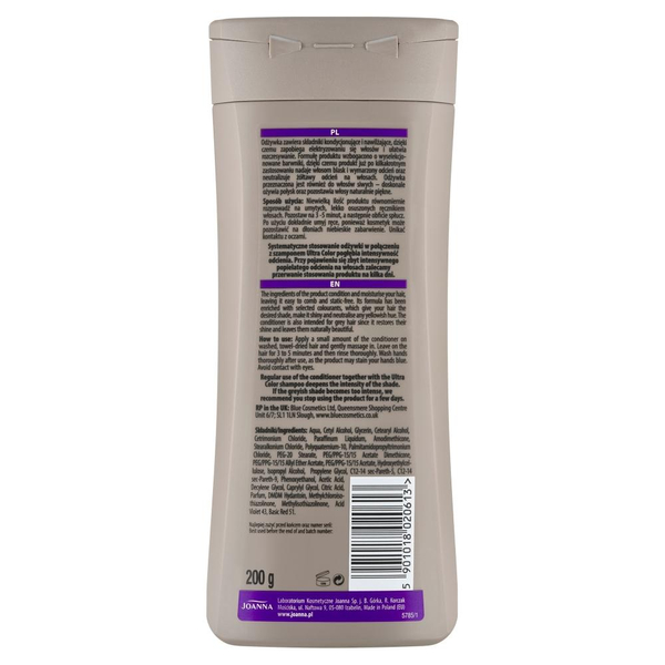 Joanna Ultra Color Odżywka Wzmacniająca Kolor Włosów Odcienie Srebrnego i Popielatego Blondu 200ml