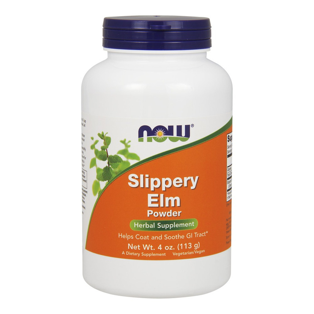 Now Foods Slippery Elm Powder Wiąz Czerwony Wspiera Układ Pokarmowy 113g
