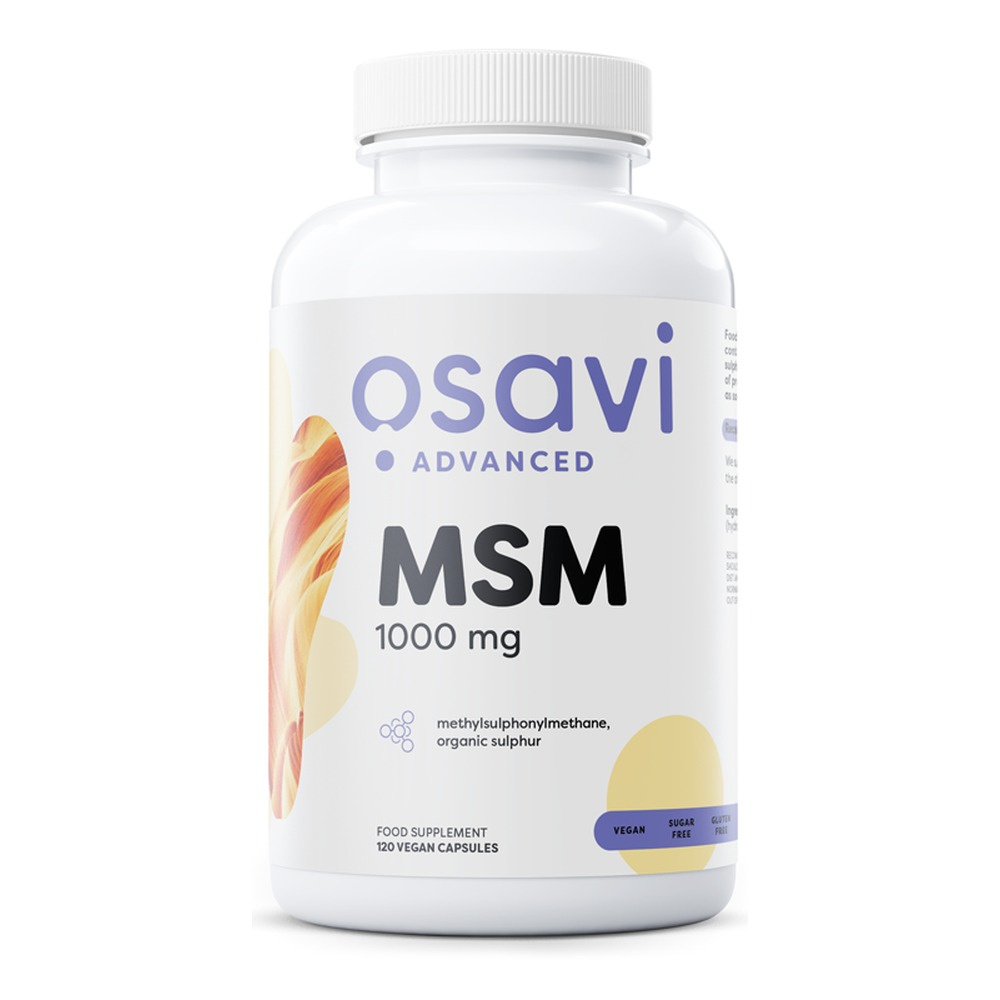 Osavi MSM 1000 mg Organic Sulphur For Joints Skin and Hair 120 Vcaps