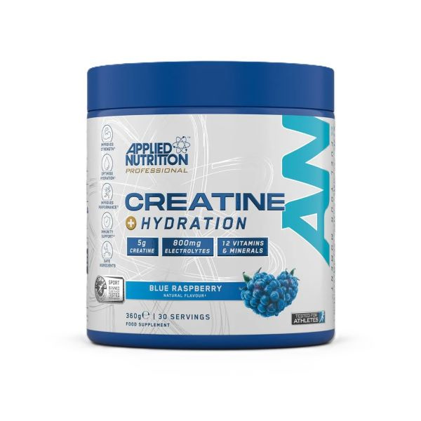 Applied Nutrition Creatine Hydration Blue Raspberry For Strength Endurance and Hydration 360g