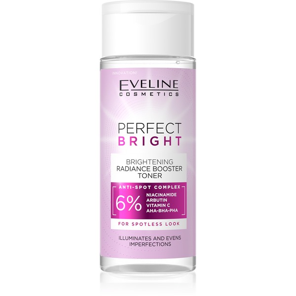 Eveline Perfect Bright Rozjaśniający Tonik Wzmacniający Blask dla Skóry Szarej Skłonnej do Przebarwień 150ml