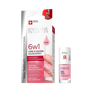 Eveline Nail Therapy Lakier Odżywka Do Paznokci 6w1 Nadająca Kolor Care&Colour Rose 5ml