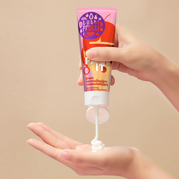 Tutti Frutti Let's Face It Krem Normalizująco – Rozświetlający z Niacynamidem 3% + Beauty Shot A na Dzień i na Noc 50ml