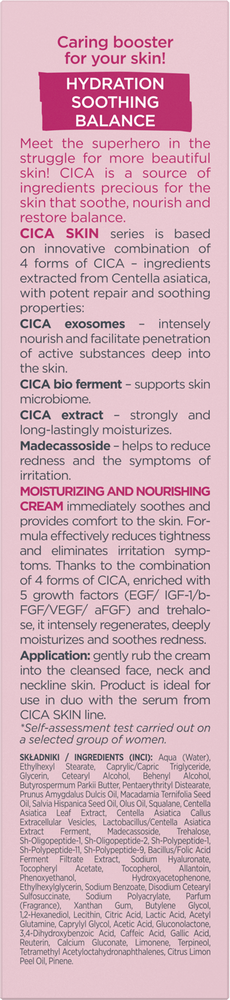 Eveline Cica Skin Nawilżająco-Odżywczy Krem na Dzień i na Noc 50ml