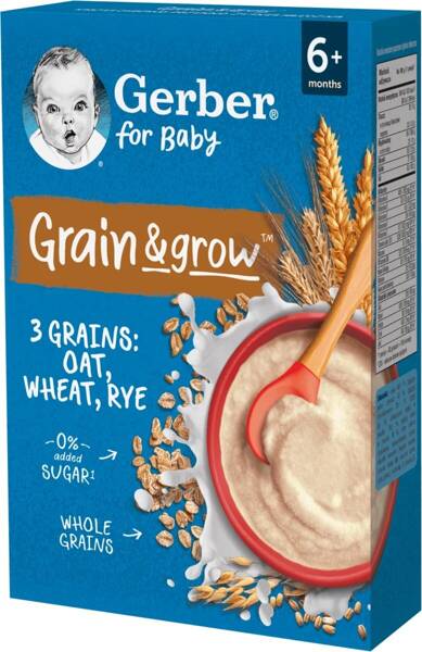 Gerber Grain & Grow Milk Porridge 3 Cereals for Babies after 6 Months of Age 200g