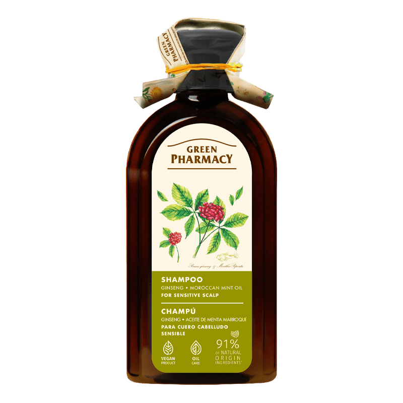 Green Pharmacy Shampoo for Oily Scalp and Dry Ends with Ginseng Extract and Moroccan Mint Oil 350ml