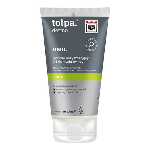Tolpa Dermo Men Pure Charcoal Facial Cleansing Gel For Sensitive and Blemish-Prone Skin 150ml