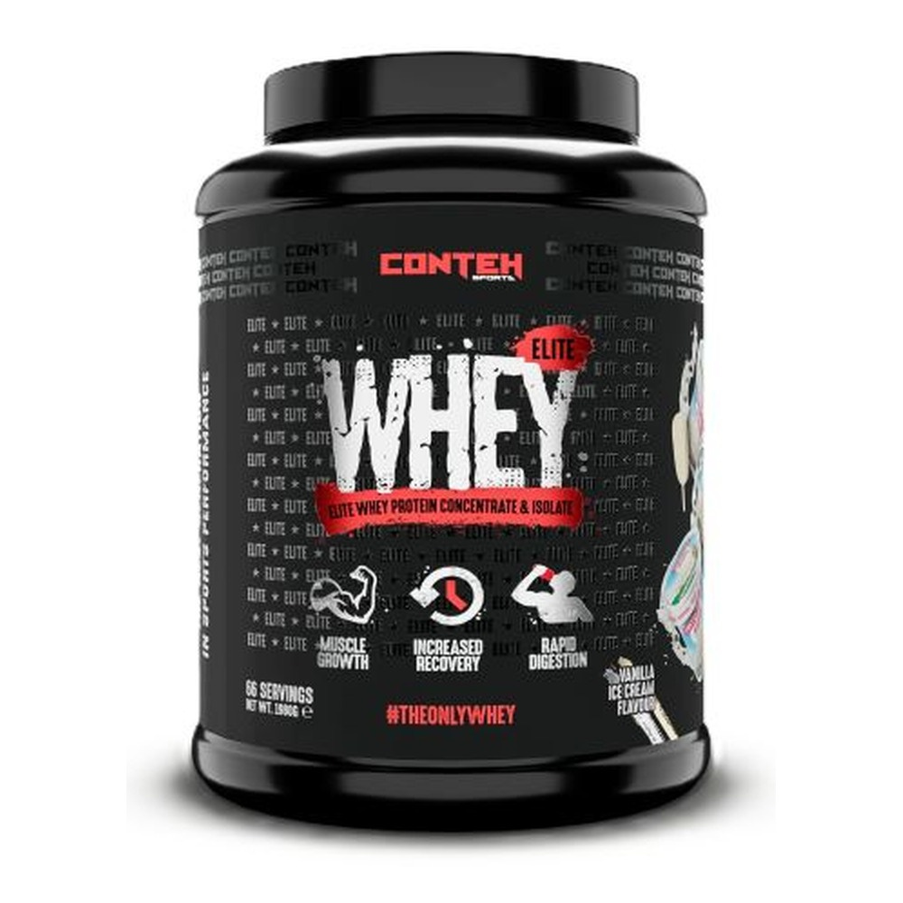 Conteh Sports Whey Elite Mieszanka białek serwatkowych, Lody Waniliowe 1980g
