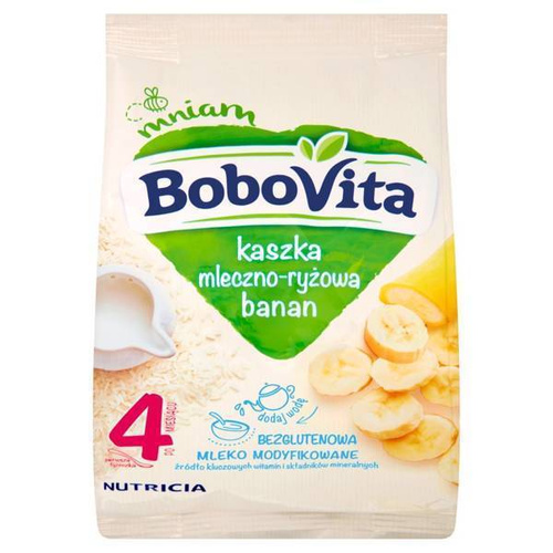 BoboVita Gluten-Free Milk and Rice Porridge with Banana Flavor for Babies after 4 Months 230g