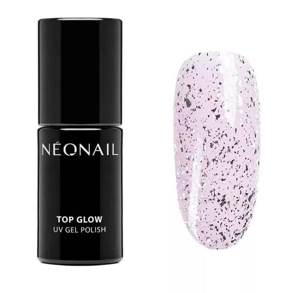 NeoNail UV/LED Soak Off Top Hybrydowy Glow Silver Flakes 7.2ml