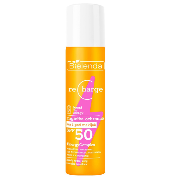 Bielenda Recharge Boost the Energy UVA i UVB Delikatna Mgiełka Ochronna SPF 50 75ml