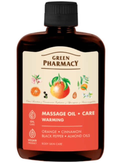 Green Pharmacy Massage Oil Warming Orange Oil Cinnamon Almond and Pepper 200ml