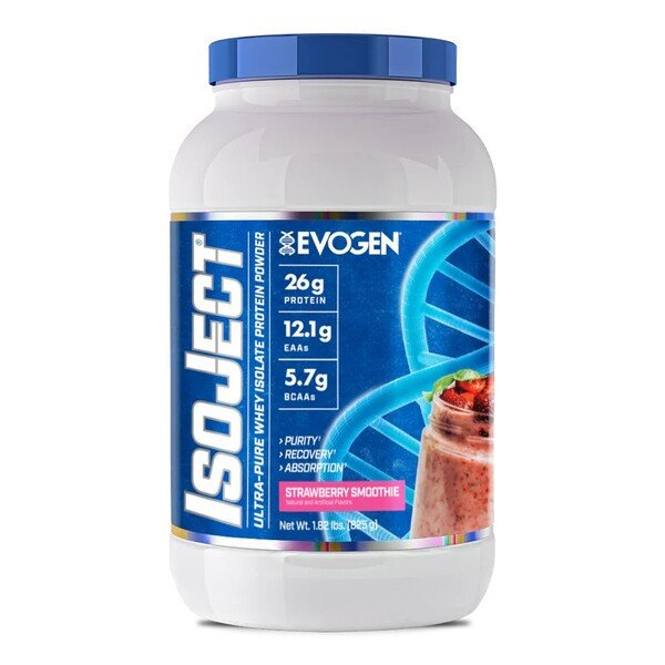 Evogen IsoJect Strawberry Smoothie Whey Protein Isolate For Muscle Mass and Recovery 825g