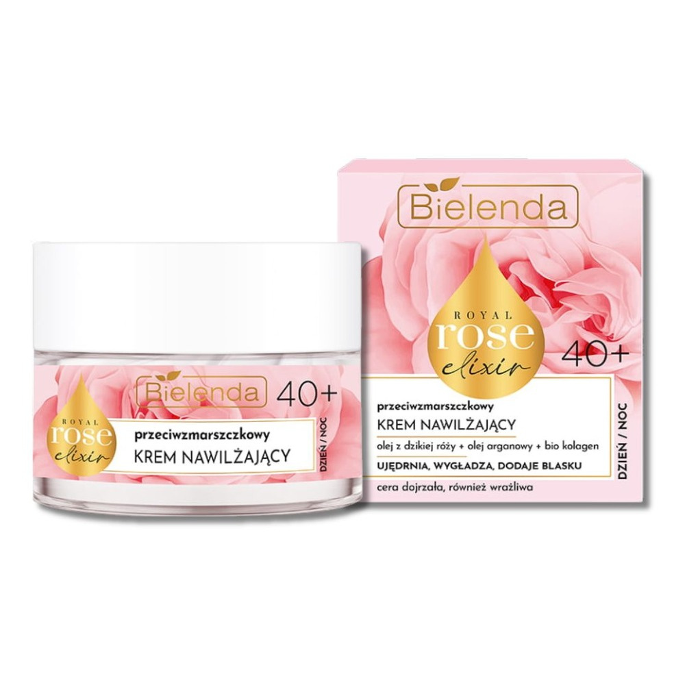 Bielenda Royal Rose Elixir Anti-Wrinkle Moisturizing Face Cream for Mature and Sensitive Skin Day and Night 40+ 50ml