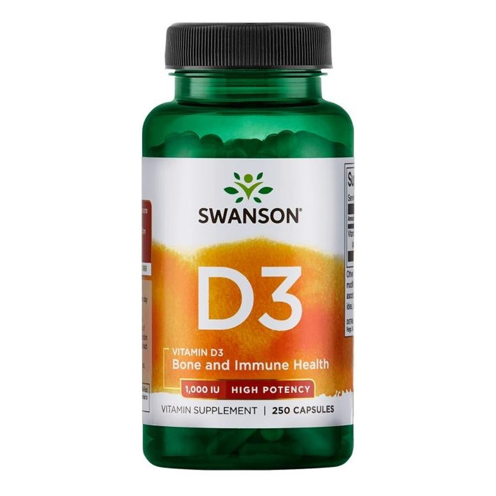 Swanson Vitamin D-3 1000 IU 250 Kapsułek