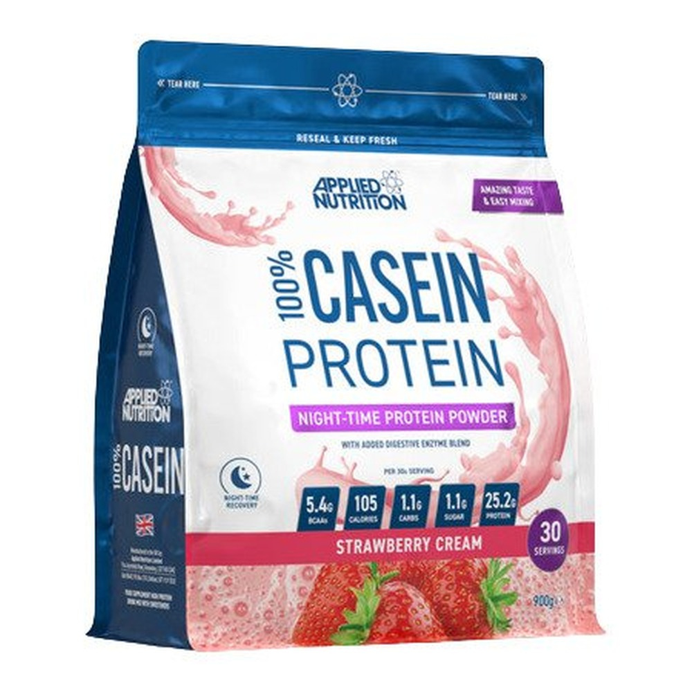 Applied Nutrition Białko kazeinowe 100%, Krem truskawkowy 900g