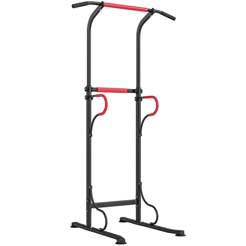 HOMCOM Steel Multi-Use Exercise Power Tower Pull Up Station Adjustable Height W/ Grips