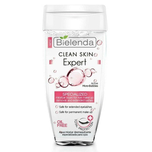 Bielenda Clean Skin Eexpert Specjalistyczny Płyn do Demakijażu Oczu i Zagęszczonych Rzęs 150ml