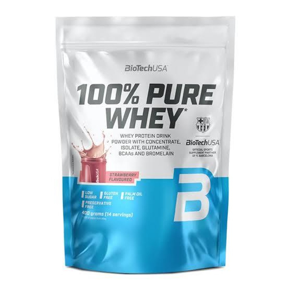BioTechUSA 100% Pure Whey Odżywka Białkowa Truskawka 400g