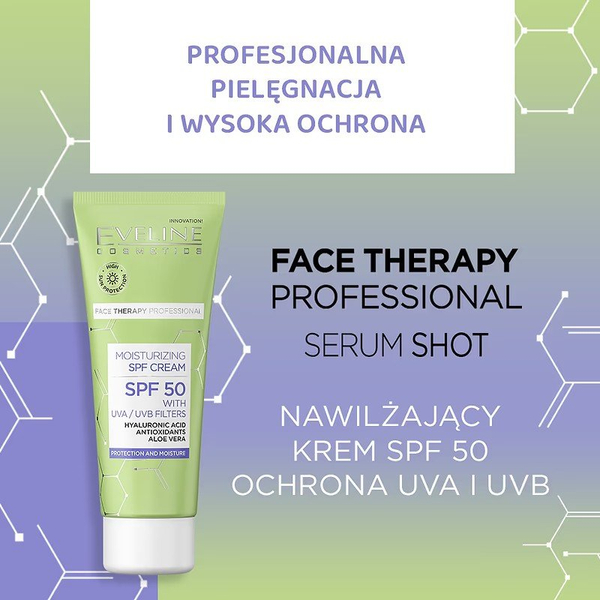 Eveline Face Therapy Professional Nawilżający Krem do Twarzy Szyi i Dekoltu SPF50 30ml