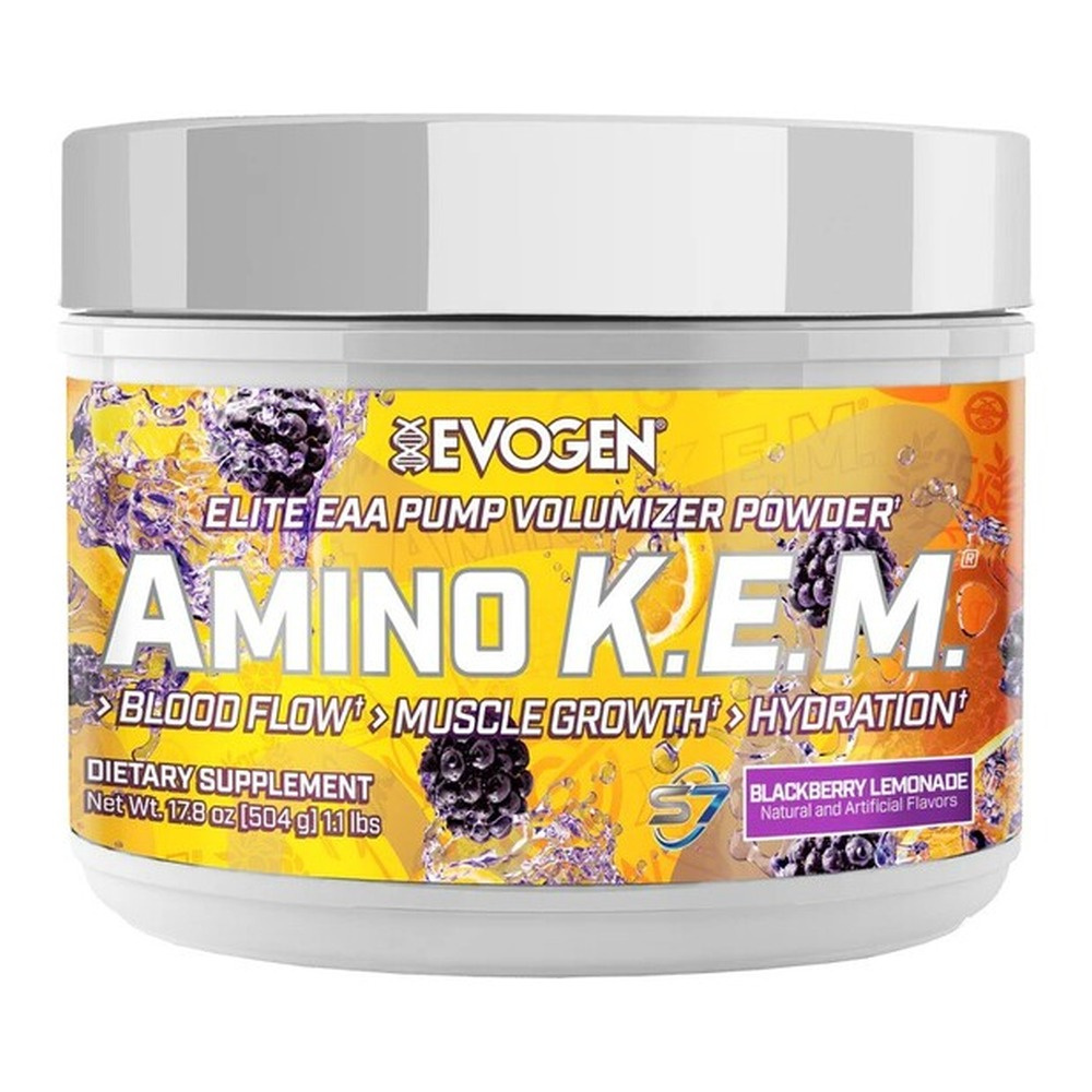 Evogen Amino K.E.M. EAA Amino Acid Powder, Blackberry Lemonade 504g