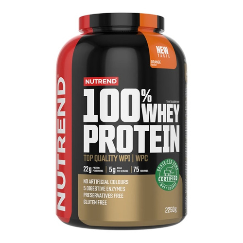 Nutrend 100% Whey Protein Pomarańcza Odżywka Białkowa na Budowę Masy Mięśniowej 2250g