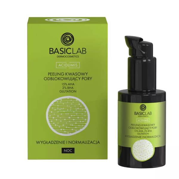 BasicLab Professional 15% AHA 2% BHA Acid Peeling for Deep Pore Cleansing & Skin Renewal - 30ml