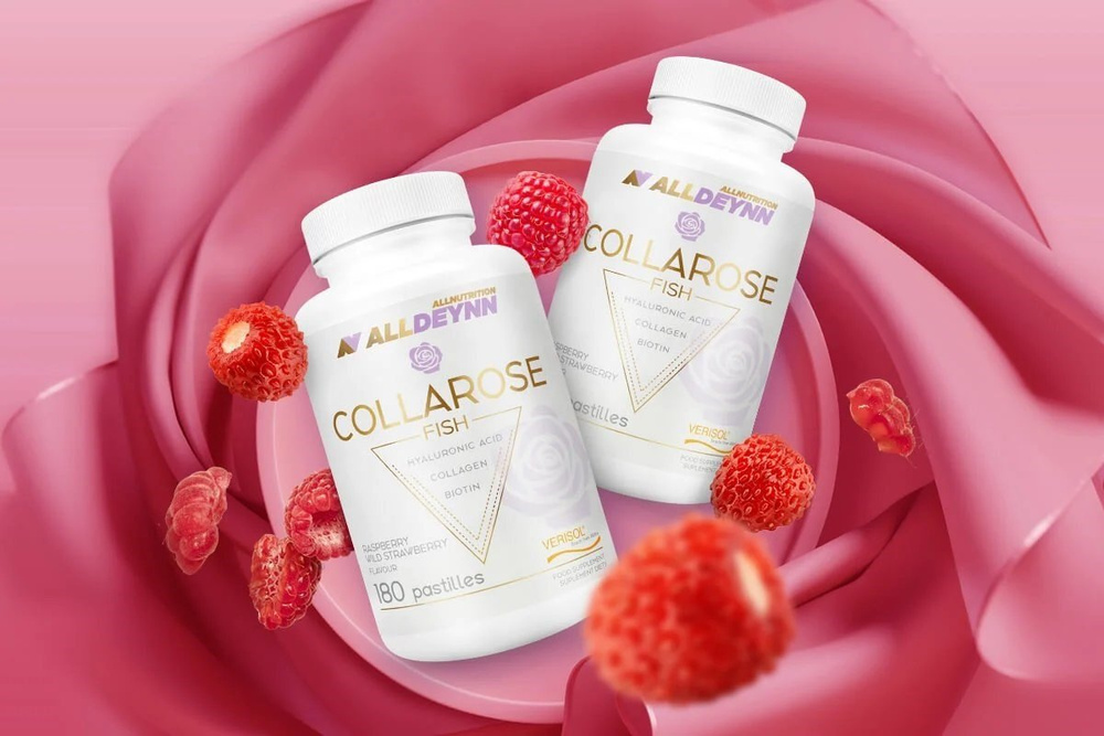 AllNutrition AllDeynn Fish Collarose Kolagen Rybi Wzbogacony Kwasem Hialuronowym Witaminą C i Biotyną 180 Tabletek