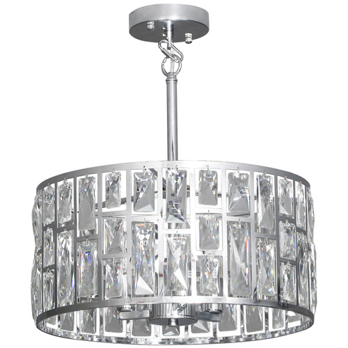 HOMCOM 72 Glass Crystallite Chandelier - Silver-Tone