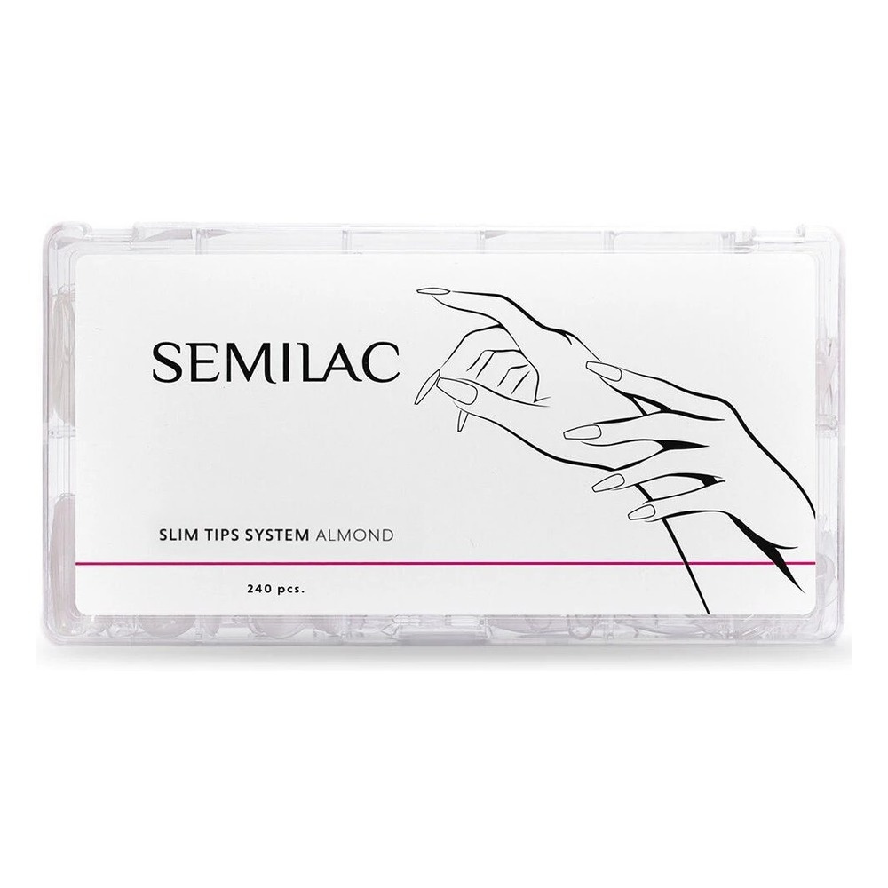 Semilac Slim Tips System Tipsy do Paznokci Almond Transparent 240pcs
