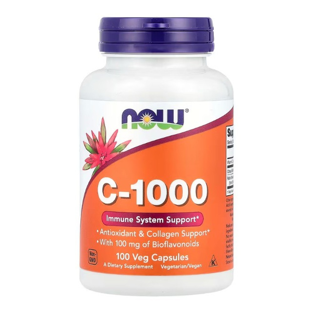 Now Foods Vitamin C-1000 Bioflavonoids and Rutin Supports Immunity Bones and Joints 100 Vcapsules