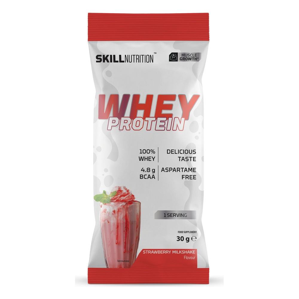 Skill Nutrition Whey Protein WPC 80 białko serwatkowe Truskawkowy Milkshake 30g