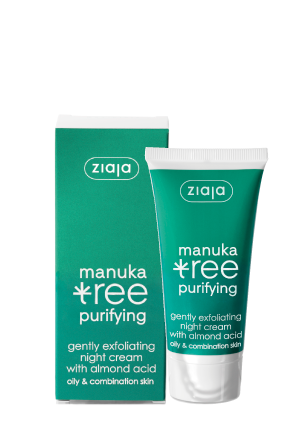 Ziaja Manuka Tree Micro-Exfoliating Cream with Almond Acid Combination and Oily Skin for Night 50ml
