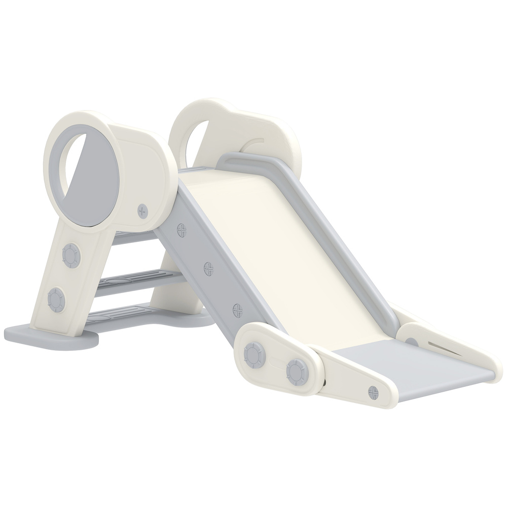 AIYAPLAY Foldable Kids Slide, Freestanding Baby Slide, for Ages 1.5-3 Years, Grey & Beige
