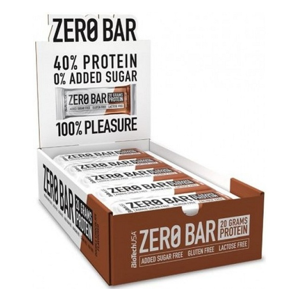 BioTechUSA Zero Bar Protein Bar, Double Chocolate 20 x 50g