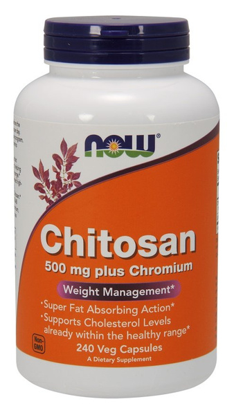 NOW Foods Chitosan 500mg with Chromium for Weight Management 240 Vcaps