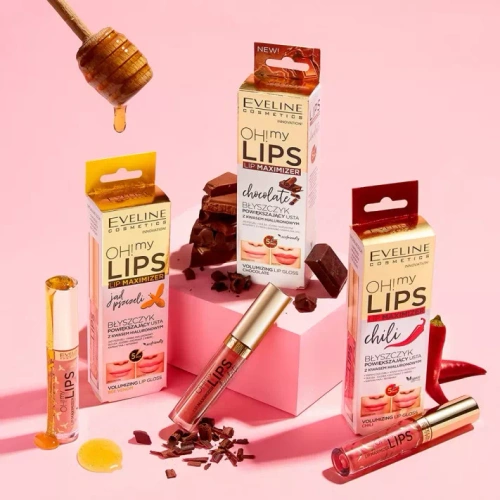 Eveline Oh My Lips Lip Maximizer Lip Gloss with Hyaluronic Acid Chocolate Flavour 4.5ml