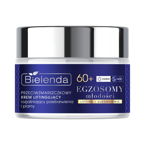Bielenda Exosomes of Youth Przeciwzmarszczkowy Krem Liftingujący Rozjaśniający Przebarwienia i Plamy 60+ dla Skóry Dojrzałej i Wrażliwej na Dzień i na Noc 50ml