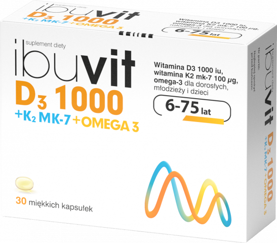 Ibuvit D3 1000 + K2 MK-7 Omega 30 Kapsułek