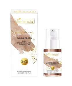 Bielenda Boost Me Up Color Drops Baza Przyciemniająca 3w1 Booster Podkładu Bronzer Kontur 15ml