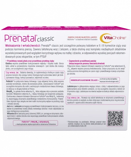 Prenatal Classic Lactoferrin for Pregnant Women 90 Tablets