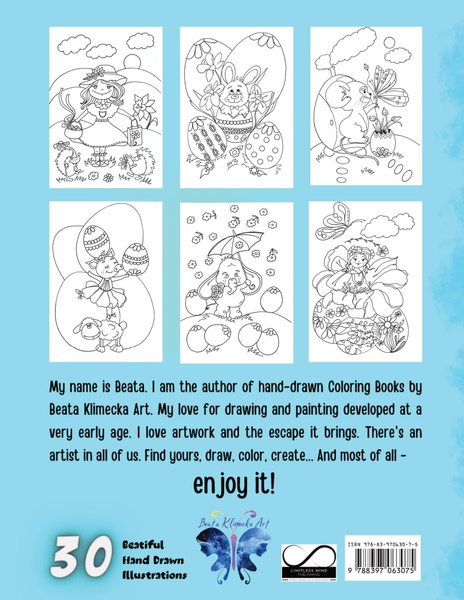 Joanna Sosnówka Beata Klimecka - Easter Coloring Book for Children Aged 4-8 English Edition