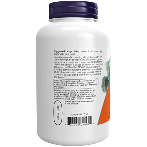 Now Foods Silica Complex z Ekstraktem ze Skrzypu Wspiera Zdrowie Włosów Skóry i Paznokci 180 Tabletek