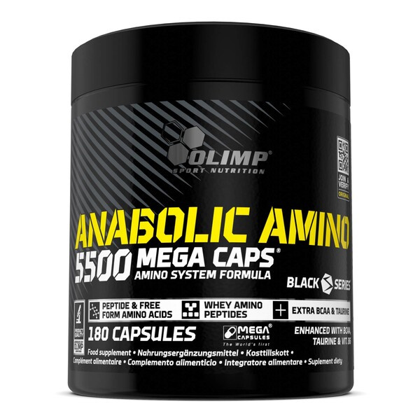 Olimp Nutrition Anabolic Amino 5500 Mega Caps Amino Acid Complex for Muscle Support 180 Caps