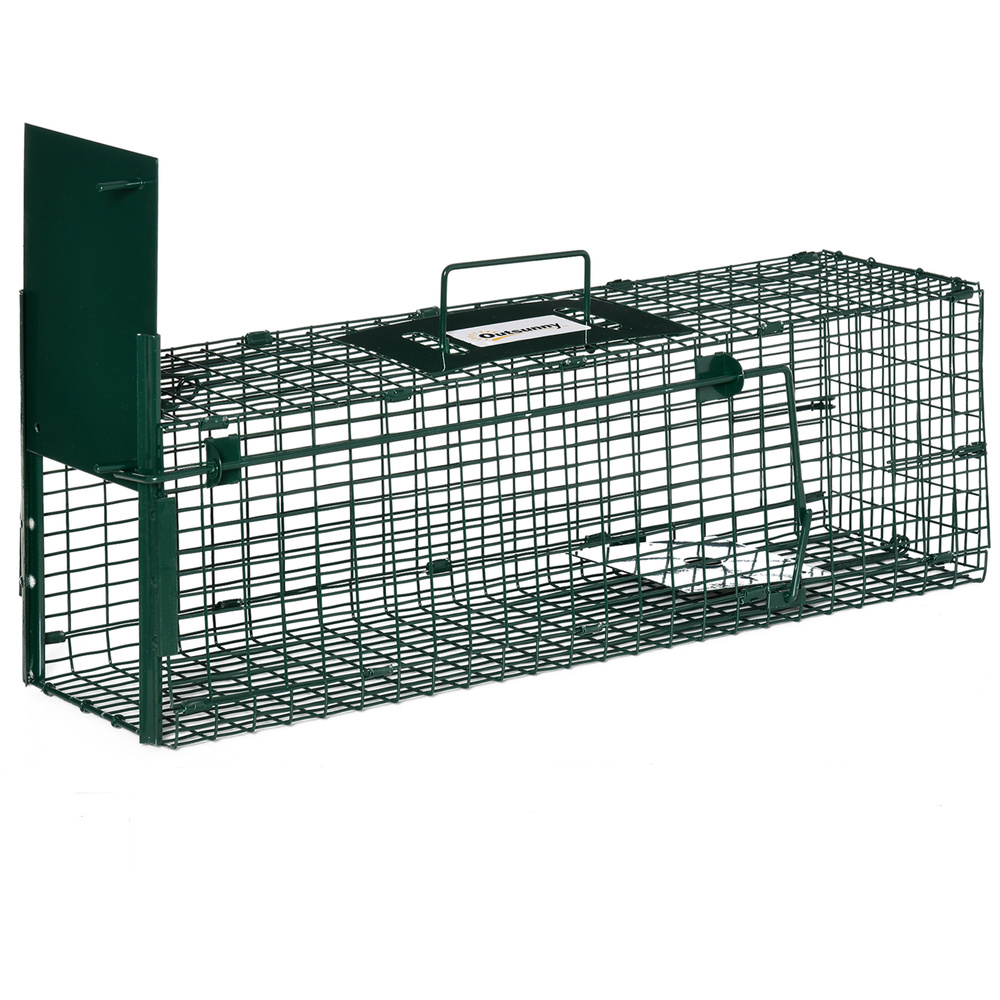Outsunny Metal Rat Trap with Single Door, for Small Animals, Dark Green
