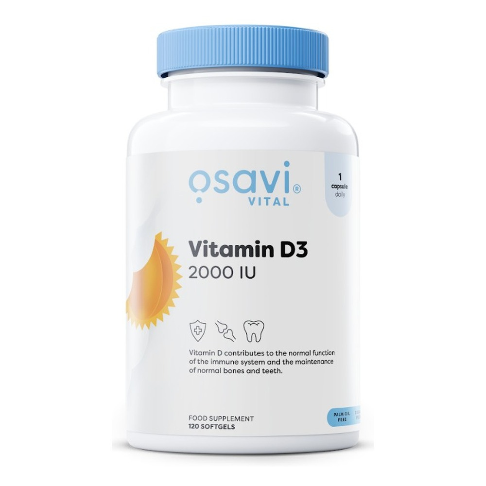 Osavi Vitamin D3 2000 IU for Immunity and Healthy Bones 120 Softgels