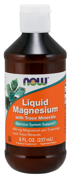 NOW Foods Magnesium Liquid Płynny Magnez dla Mięśni i Układu Nerwowego 237ml