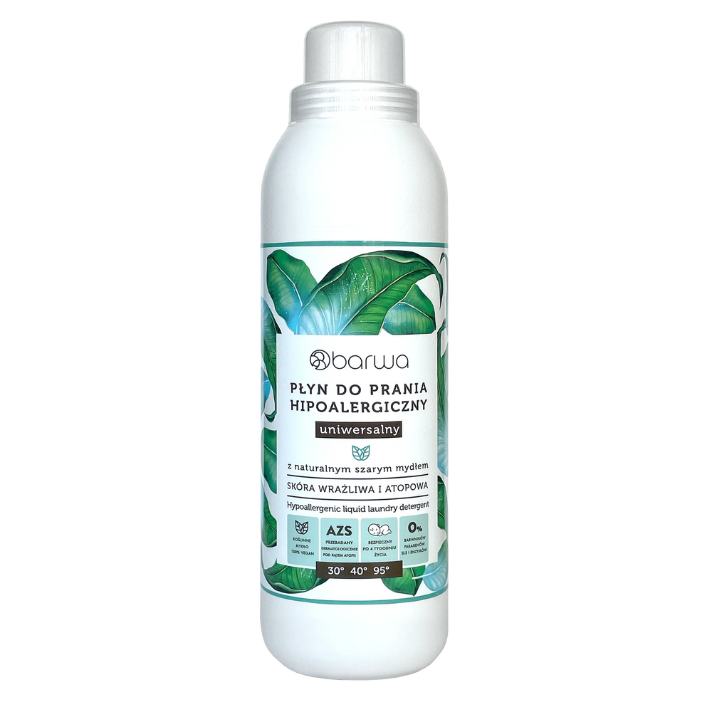 Barwa Hipoalergiczny Płyn do Prania Uniwersalny z Szarym Mydłem dla Skóry Wrażliwej i Atopowej 1l